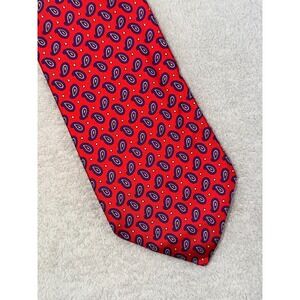 Jean-Louis Scherrer Paris Mens Red Paisley Silk Tie Made in France Designer